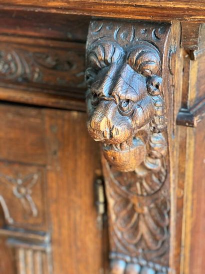 Large two-part buffet with five doors, decorated...