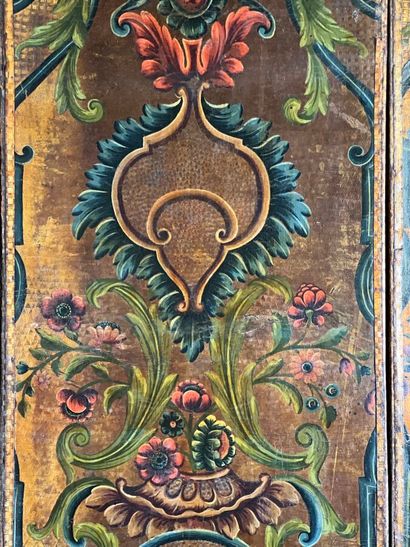 Paravent six feuilles en cuir de Cordoue...