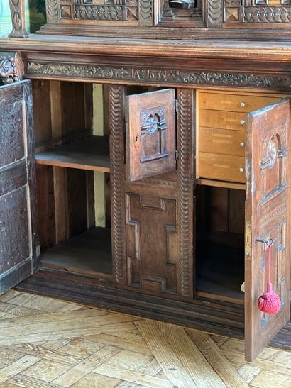 Large two-part buffet with five doors, decorated...