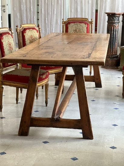 Table de ferme en bois naturel (éléments...