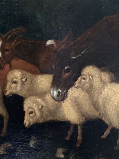 Ecole du XVIIe siècle
Mouton, boeuf et ânes
Huile...