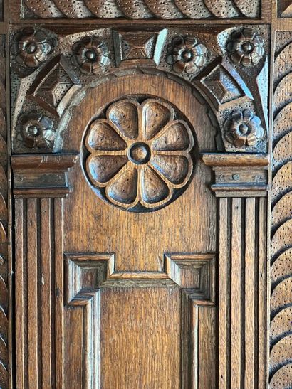 Large two-part buffet with five doors, decorated...