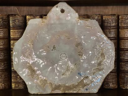 Plaque murale en faience de Delft aux cerfs...