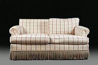 Comfortable two-seater sofa, upholstered...