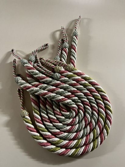 Two pairs of green-white-red passementerie...