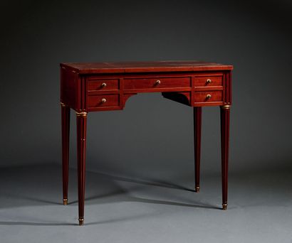 Coiffeuse de style Louis XVI en bois teinté...