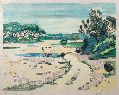 Yves BRAYER (1907-1990)
View of the Camargue.
Color...