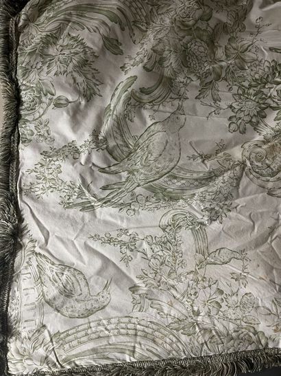 Pair of cotton curtains printed with a toile...
