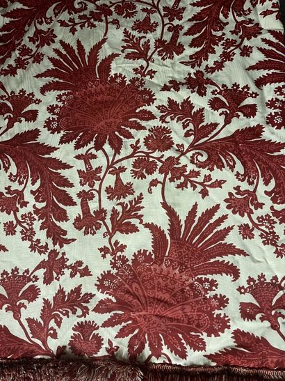 Thorp of London, Monique, red. Pair of Indian-print...