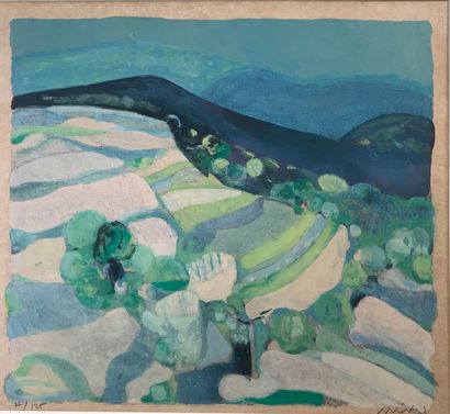 Roger MUHL (1929-2008) 
Mountain landscape.
Color...