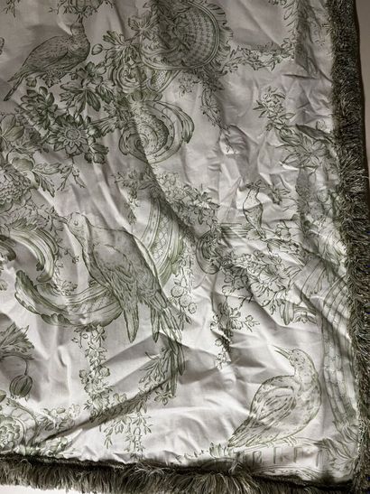 Pair of cotton curtains printed with a toile...