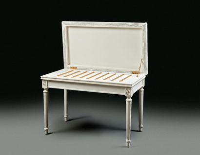 White lacquered wood bench in the Louis XVI...