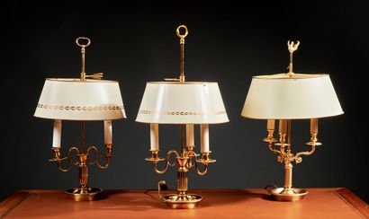 Set of three bouillote lamps of different...