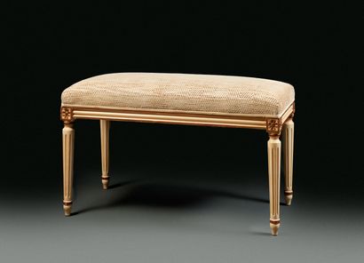 Louis XVI-style white and gold lacquered...