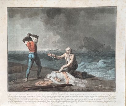 Set of three engravings, including a color...
