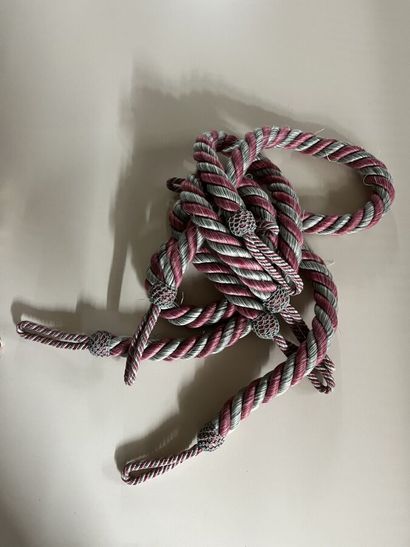 2 pairs of pink and green passementerie tiebacks
Provenance:...