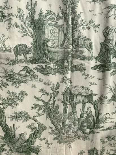 Pierre Frey, Coutances green color. Pair...