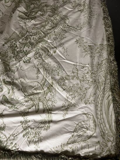 Pair of cotton curtains printed with a toile...