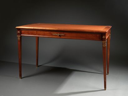 Louis XVI-style flat desk in cherry-stained...