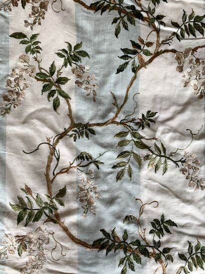 Colefax & Fowler. Alderney stripe, White/Aqua....