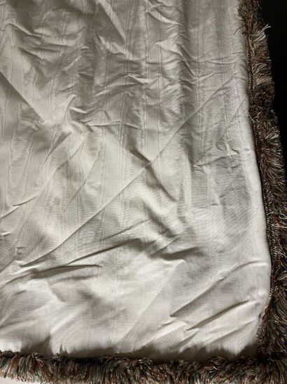 Pair of curtains in plain Champagne moire...