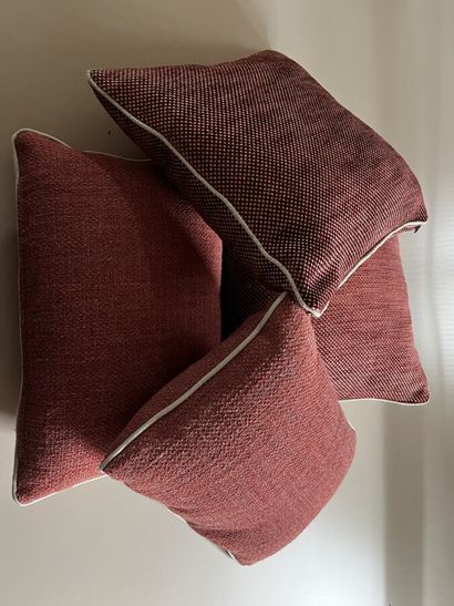 Four cushions, two rectangular and two square...