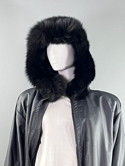 YVES SAINT LAURENT Fur
Black canvas jacket...