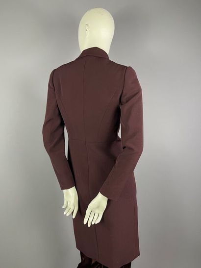 LANVIN Paris - Veste longue en laine bordeau...