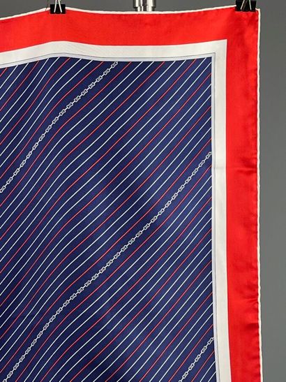 BALENCIAGA / CÉLINE - Two silk squares.

Free-form,...