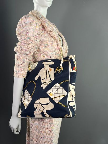 CHANEL - Sac cabas en toile 