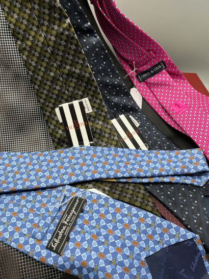 Lot de 8 cravates de luxe dont :

-SALVATORE...