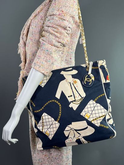 CHANEL - Sac cabas en toile 