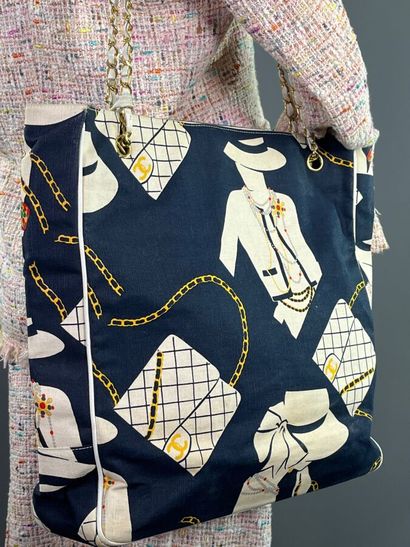 CHANEL - Sac cabas en toile 