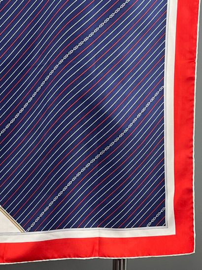 BALENCIAGA / CÉLINE - Two silk squares.

Free-form,...