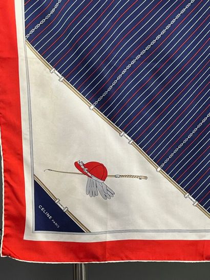 BALENCIAGA / CÉLINE - Two silk squares.

Free-form,...