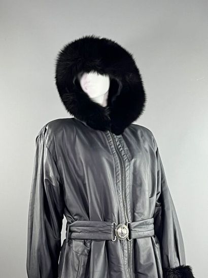 YVES SAINT LAURENT Fur
Black canvas jacket...
