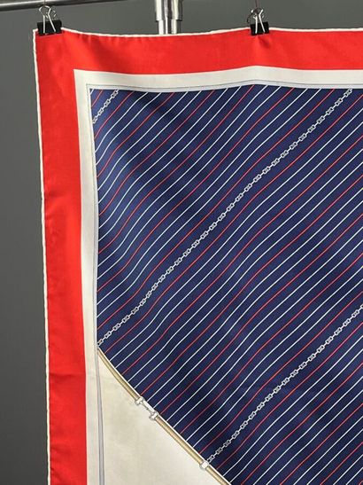 BALENCIAGA / CÉLINE - Two silk squares.

Free-form,...