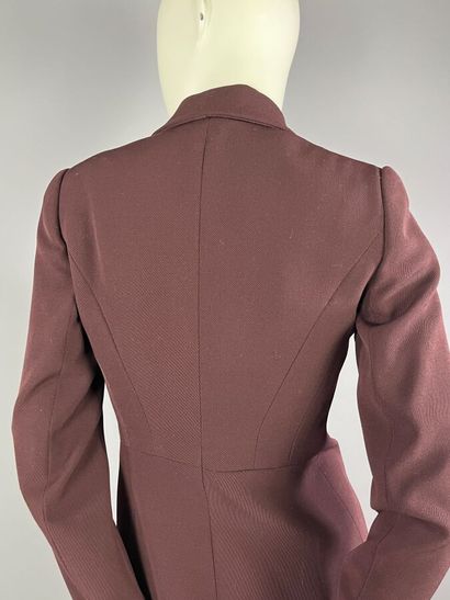 LANVIN Paris - Veste longue en laine bordeau...