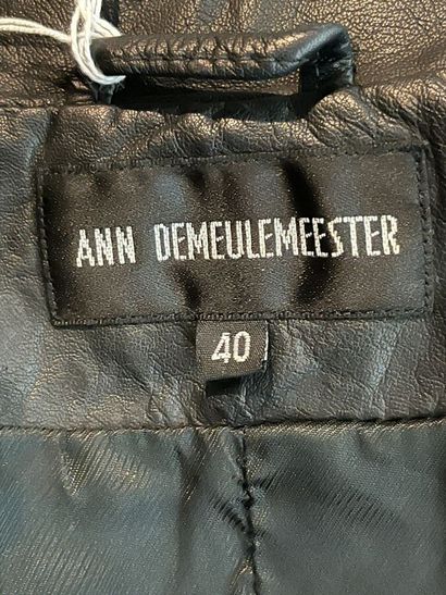 ANN DEMEULMEESTER - Leather frock coat jacket...