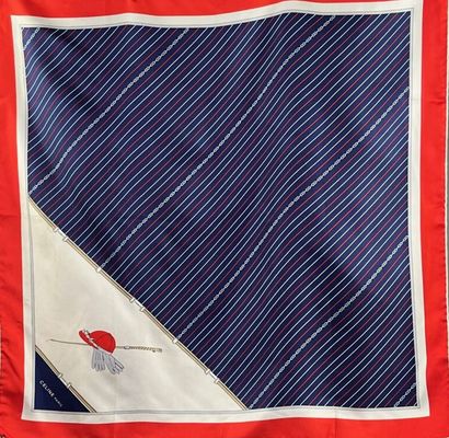 BALENCIAGA / CÉLINE - Two silk squares.

Free-form,...