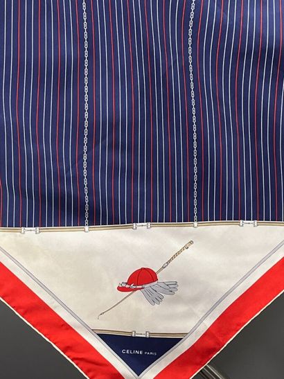 BALENCIAGA / CÉLINE - Two silk squares.

Free-form,...