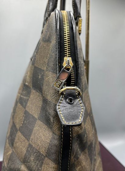 FENDI - Checkerboard monogram canvas bag...