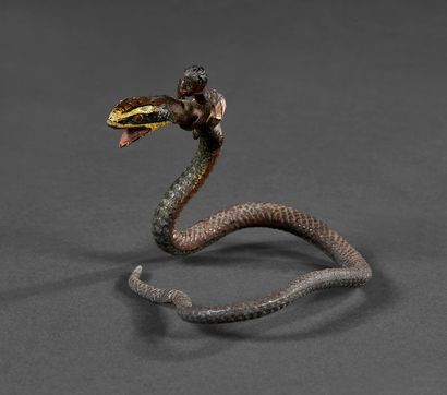 Bronze de Vienne - Serpent et personnage...
