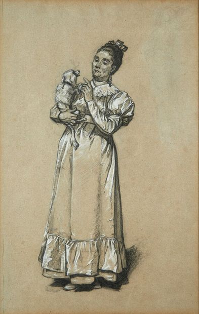 19th century French school
Woman playing...
