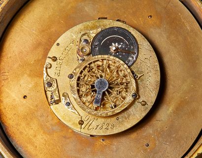 Empire-style gilt-bronze clock with octagonal...