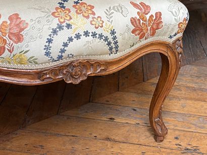 Pair of cabriolet armchairs in molded and...
