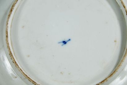 Pair of porcelain soup plates with polychrome...
