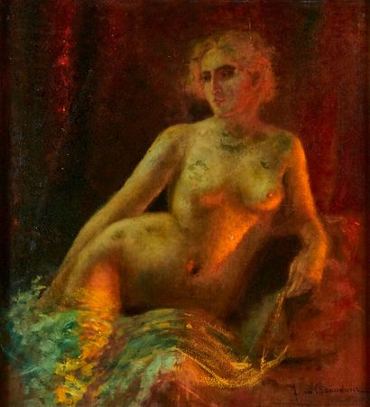Jean BEAUDUIN (1851 - 1916)
Nude woman
Oil...