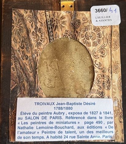 Miniature depicting a bust of a woman in...