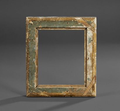 Molded wood frame, stuccoed and gilded, decorated...
